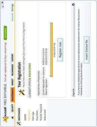 Avast! Antivirus interface